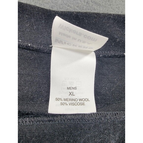 Wickers Shirt Mens XL Black Merino Wool Blend Base Layer Long Sleeve Running USA - Picture 3 of 7